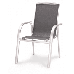 Best Palermo Stapelsessel Aluminium/Ergotex Silber/Anthrazit