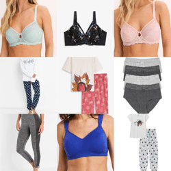 1,50 € Damenwäsche MIX aus deutschen Katalogen, BHs, Slips, Tops, Pyjamas & Bademode, Größen XS–XXXL, neue Ware, weltweiter Versand