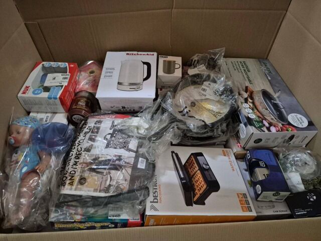 350 € MIX-Palette aus deutschen Marktplätzen, Haushaltsgeräte, Home & Kids, Möbel, Kategorie A/B/C, 60–70 Stück, Los Nr. 29