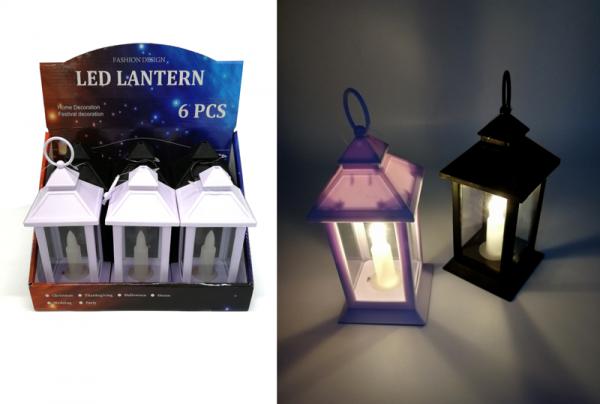 Laterne inkl. LED Kerze in 6er Display