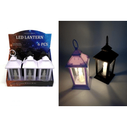 Laterne inkl. LED Kerze in 6er Display