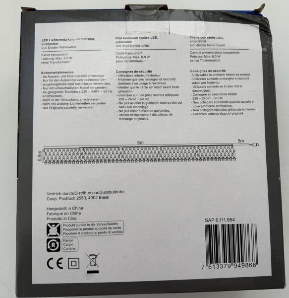 LED Lichternetz mit Sternen – 200 warmweiße LEDs – erweiterbar – Innen & Außen
