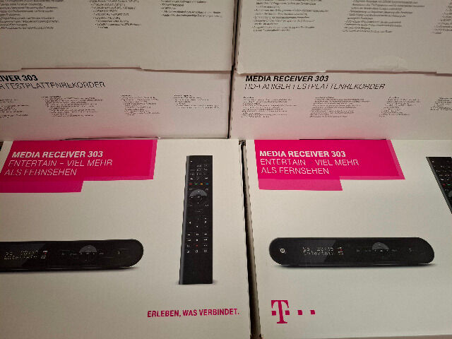Sonderposten Telekom Media Receiver 303 – 27 Stück (16x Neu, 11x Gebraucht) + Fernbedienungen + integrierter 500GB HDD – Ersatzteilspender