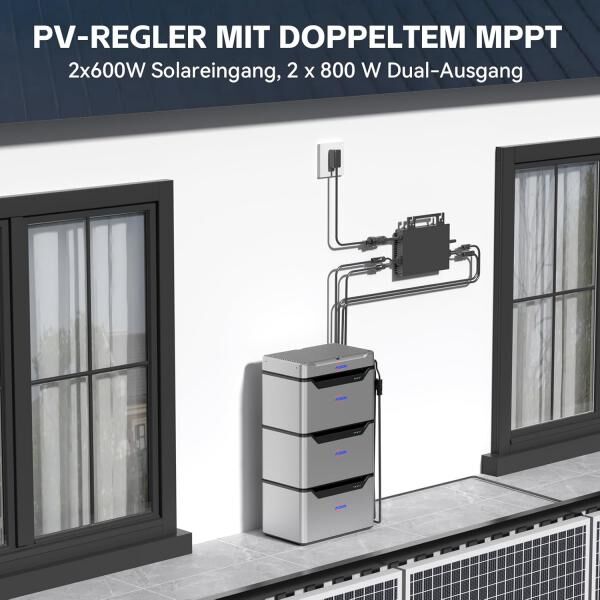 IFUSION IFTC1600 Balkonkraftwerk-Speicher – 1200W Solarinput, 1600W AC-Ladung, 1024Wh LiFePO4, erweiterbar bis 6144Wh – Plug & Play – IP65