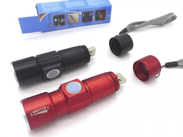 LED Taschenlampe USB wiederaufladbar, mit Zoom