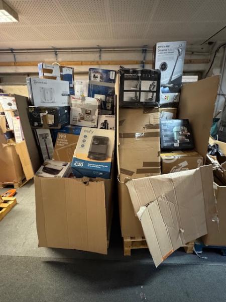AMAZON WAREHOUSE BRANDED GOODS MIXED PALLETS MIX PALLETS ELECTRIC HOUSEHOLD RETURN GOODS REMAINING STOCK 