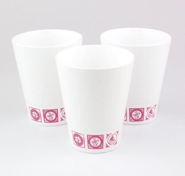 FREE TIME Becher 300 ml, weiß und rosa