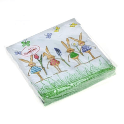 Oster-Cocktailservietten, Hasen, 20 Stück, 25x25 cm, 3 Lagen