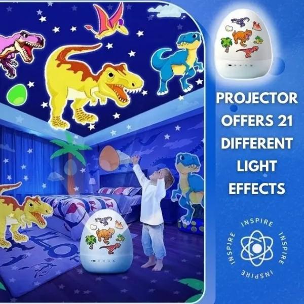 DinoGlow™ 2-in-1 Dinosaurier Ei LED-Projektor amp; Nachtlicht | 21 Dreamy Themen amp; 360 ° Rotation | Großhandel Kinder Stimmungsbeleuchtung