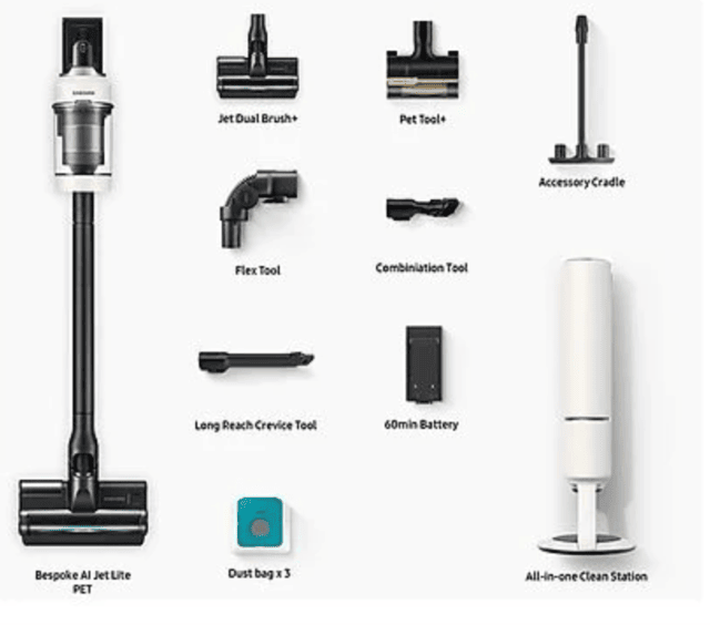 Samsung VS80F28DLP/WA Akku-Staubsauger – Kabellos, starke Saugleistung & modernes Design – Neuware