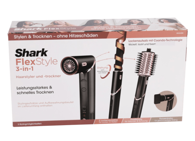 Shark FlexStyle HD424DE Haarstyler – 3-in-1 Stylinggerät Schwarz/Rosa – Neuware