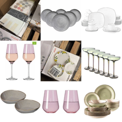 18 € Geschirr Mix Kategorie A/B/C, Markenartikel aus Glas und Keramik, Teller, Gläser, Tassen und Sets, Lagerware Deutschland