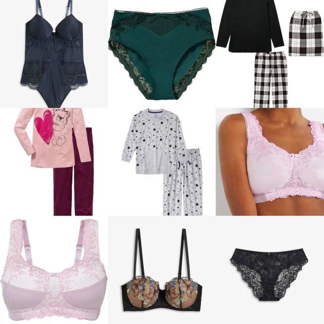 1,50 € Damenwäsche und Bademode Mix, BHs Slips Tops Pyjamas, neue Ware aus deutschen Katalogen, Größen XS–XXXL