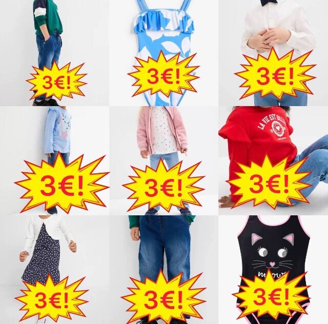 3,00 € Kinderbekleidung Mix Kat. A neu von Marken, Größenmix Babys bis Jugendliche, originalverpackt, ab 50 Stück
