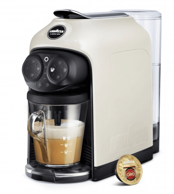 Lavazza LM950E DESEA WHCR Stand-Kaffeemaschine – moderne Kapsel-Kaffeemaschine für Espresso und Kaffeespezialitäten. Elegantes Design in Wei