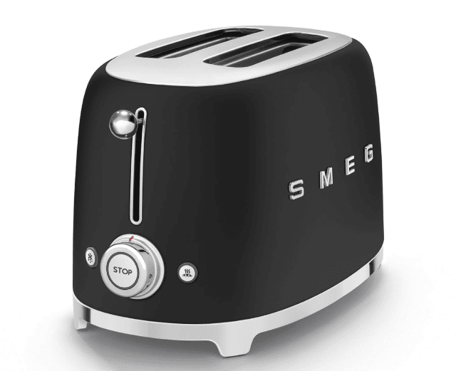Smeg TSF01BLMEU Toaster – hochwertiger 2-Scheiben-Toaster mit mehreren Bräunungsstufen für gleichmäßig getoastetes Brot. Ikonisches Retro-De