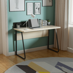 Schreibtisch Stabiler Computertisch Arbeitstisch mit Magnettafel Industrie Eicheoptik – 120 cm