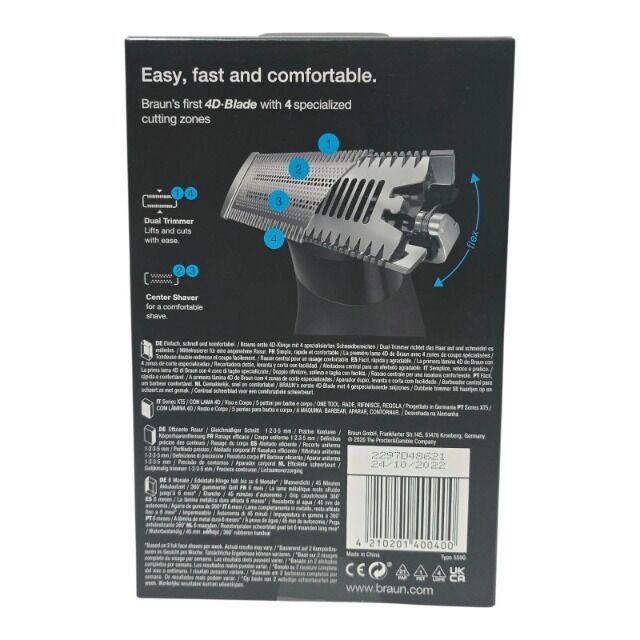 Braun Barttrimmer Rasierer Face + Body Bart- Haarschneider wet & dry XT5100 XT5