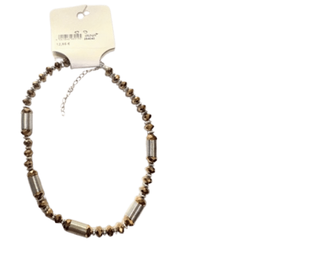 Halskette in Goldfarbe mit Glitzer steinen