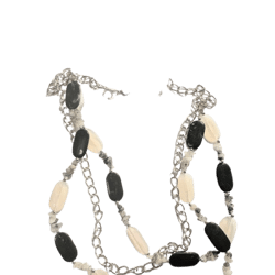 Halskette Lang exotisch mit Silbertatsch 