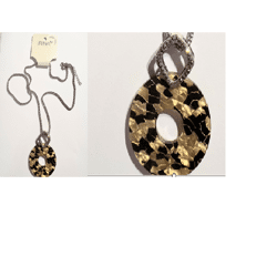 runde Perlmutt  Halskette im Vintage Stil