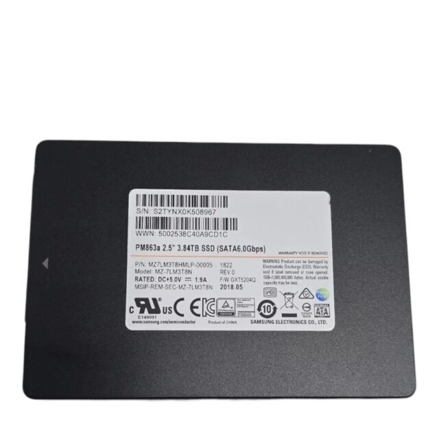  Samsung PM863a 3.84TB SSD 2.5