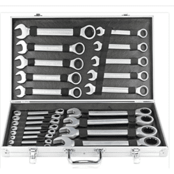 22tlg Ratschenschlüssel 6-32mm Maul Ring Ratschen Set Werkzeugkoffer