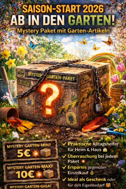 Mystery Box Garten Outdoor Secret Boxen Überraschungspakete Neuware Wundertüte Saison Kracher 