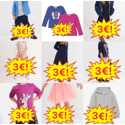 3,00 € Kinderbekleidung Mix Kategorie A, Neuware bekannter Marken, gemischte Größen von Babys bis Teenager, Ware auf Lager