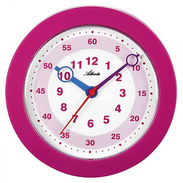 Children's wall clock without ticking with learning dial quartz movement