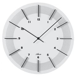 Moderne Wanduhr Quartz, Holz-MDF-Gehäuse 40cm, elegante erhabene Indexe + Zahlen