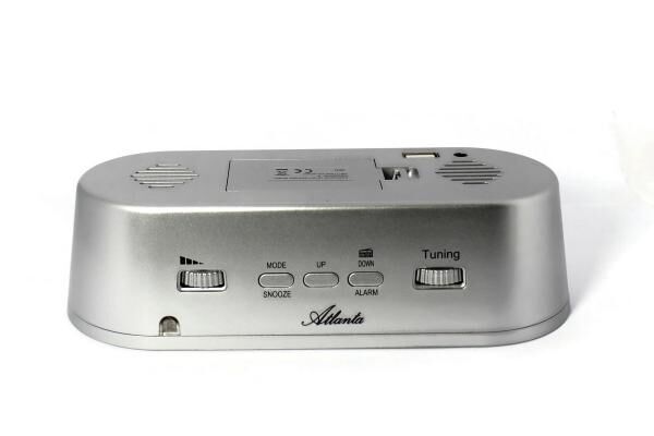 Radio-Netzwecker, Alarm mit Beepsound, Repetition, Luftfeuchtigkeitsanzeige, Temperaturanzeige, 2 Helligkeitsstufen