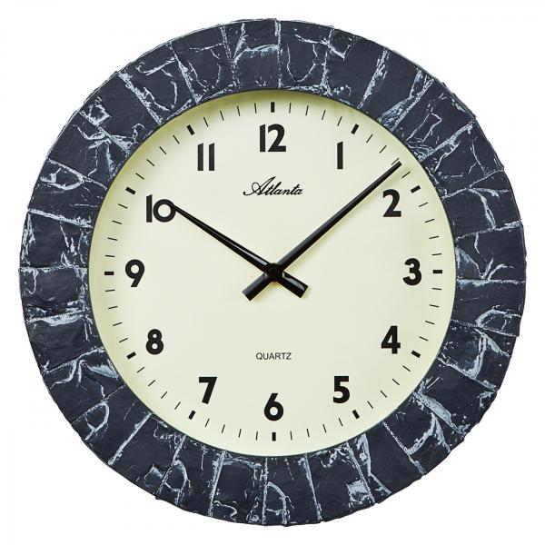 Wall clock for indoor and outdoor use, weather-resistant, 35cm, stone look, quartz