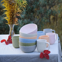 Restposten Steinzeug Tassen & Schalen – handgefertigt in Portugal – hochwertiges Geschirr, perfekt für Wiederverkäufer, Deko & Outlet-Shop