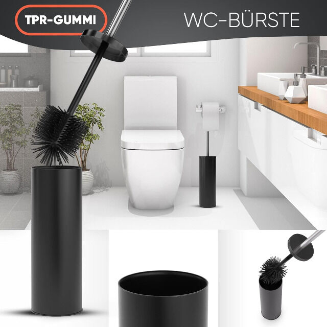 Klobürste Silikon mit geschlossenem Klobürstenhalter [geruchsfrei & hygienisch] Silikon