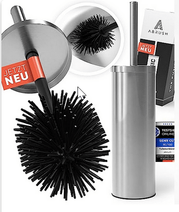 Klobürste Silikon mit geschlossenem Klobürstenhalter [geruchsfrei & hygienisch] Silikon