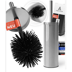 Toilet brush silicone with closed toilet brush holder [odorless & hygienic] silicone