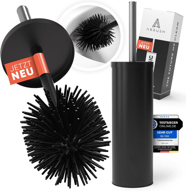 Klobürste Silikon mit geschlossenem Klobürstenhalter [geruchsfrei & hygienisch] Silikon