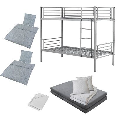 Komplettset für zwei Personen mit teilbarem Etagenbett / Hochbett / Stockbett
