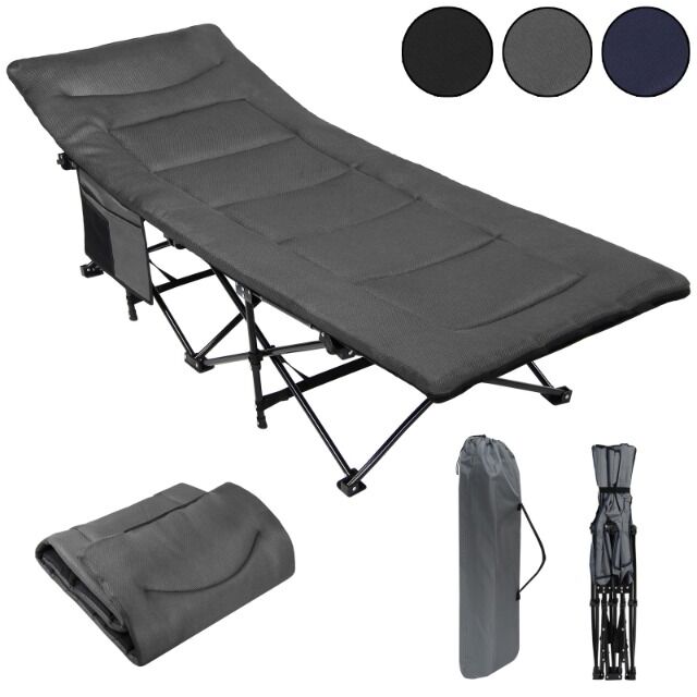 ALPIDEX Campingbett Feldbett 190 x 67 x 40 cm bis 200 kg belastbar mit Seitentasche