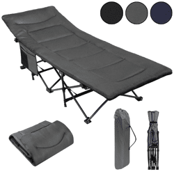 ALPIDEX Campingbett Feldbett 190 x 67 x 40 cm bis 200 kg belastbar mit Seitentasche