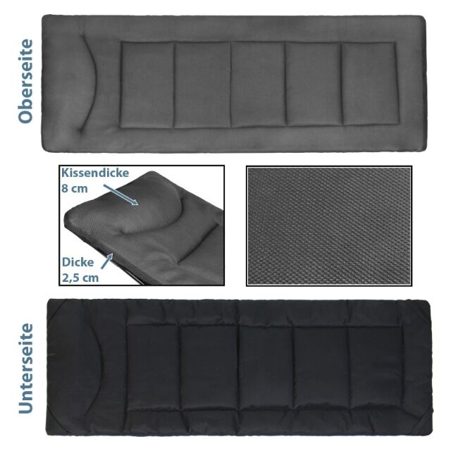 ALPIDEX Campingbett Feldbett 190 x 67 x 40 cm bis 200 kg belastbar mit Seitentasche