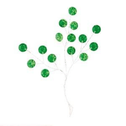 3 grüne Diamantzweige 6,5 cm + Stiel