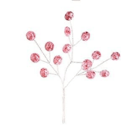 3 Rosa Diamant-Zweige 6,5 cm + Stiel