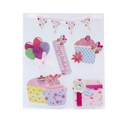 6 Geburtstagsaufkleber 4,5x3,5 cm