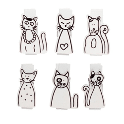 6 Katzenklammern aus Holz 6 Stk. 2,5x4,5 cm