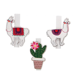 6 Lama Holzklammern 3 Stk. 3x4,5 cm