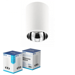 ARIES Deckenleuchtengehäuse, PC, 73 x 105 mm, IP20, max. 20 W, rund, weiß-chrom