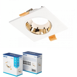 ARIES IP20 Strahlergehäuse, PC, quadratisch, weiß-gold