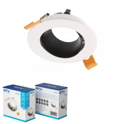 ARIES Strahlergehäuse, IP20, PC, Ø90 x 30 mm, rund, schwarz und weiß